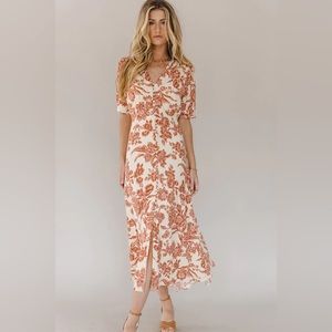 SOLD! (M) Bohme Lia Floral Midi Dress